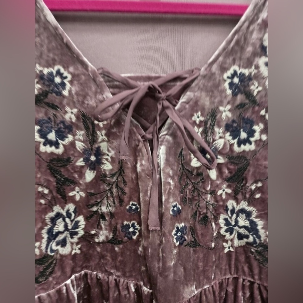 Style & Co. Velvet Floral Blouse - Mauve Women - Picture 15 of 15